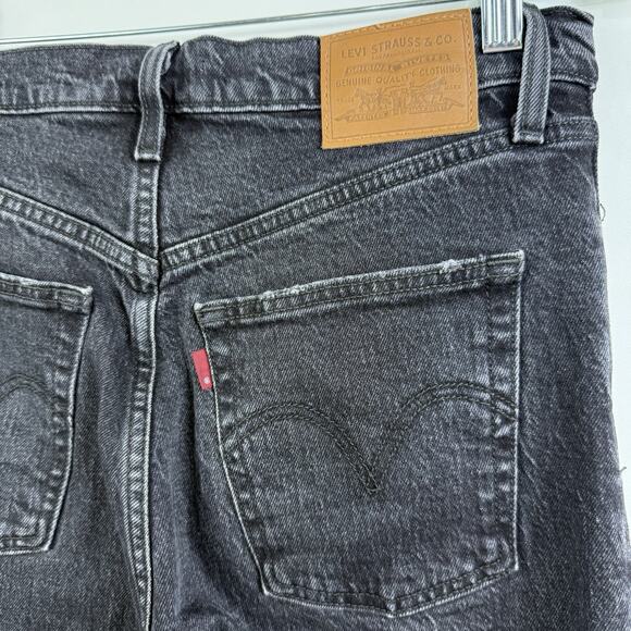 Levi’s Premium Ribcage Straight Ankle Charcoal Jeans Size 28 Buttonfly High Rise - Picture 7 of 12